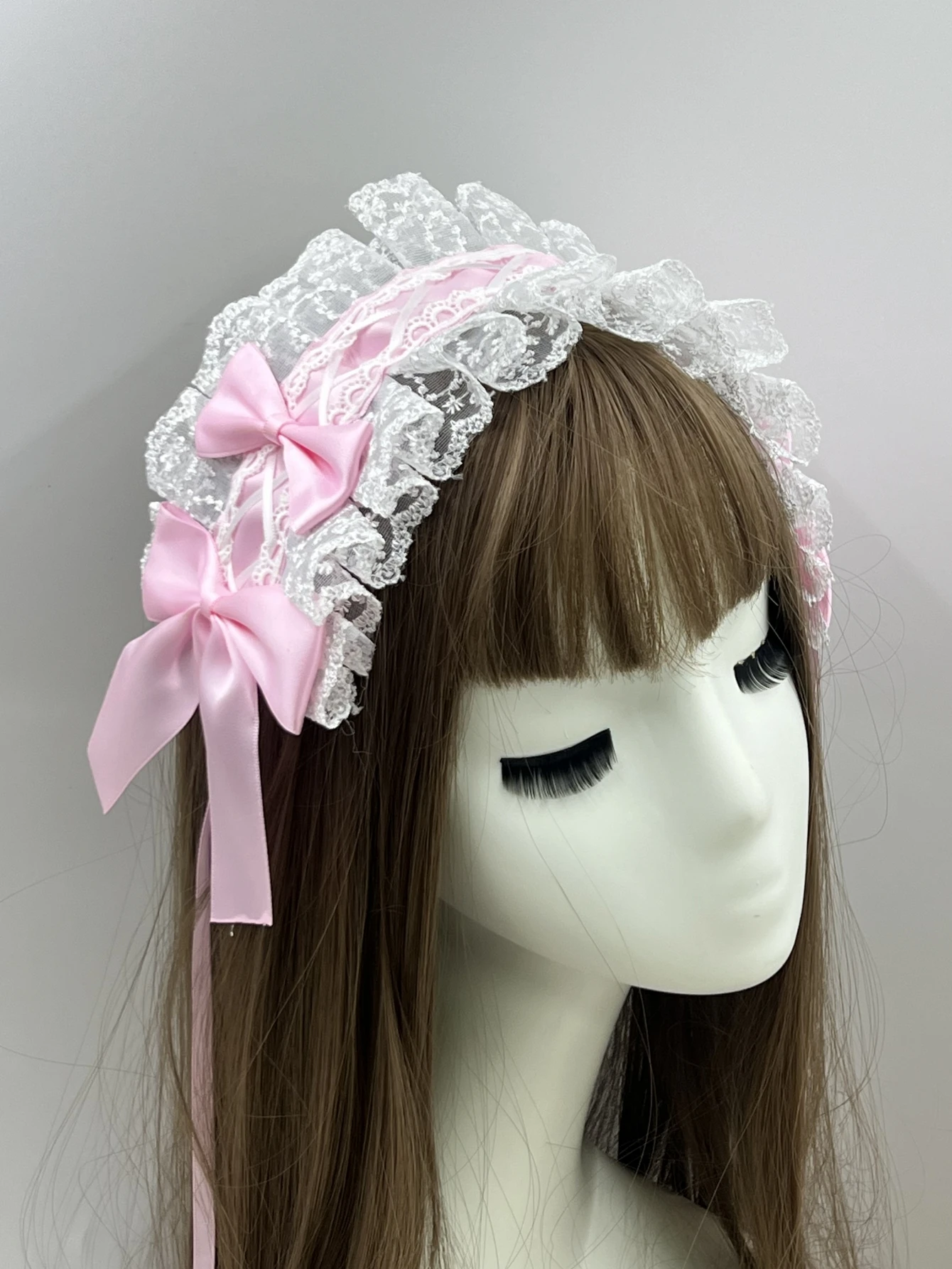1Pcs 귀여운 Womne 고딕 로리타 머리 장식 메이드 레이스 수제 다목적 헤어 액세서리 코스프레 파티 머리띠 달콤한 머리핀