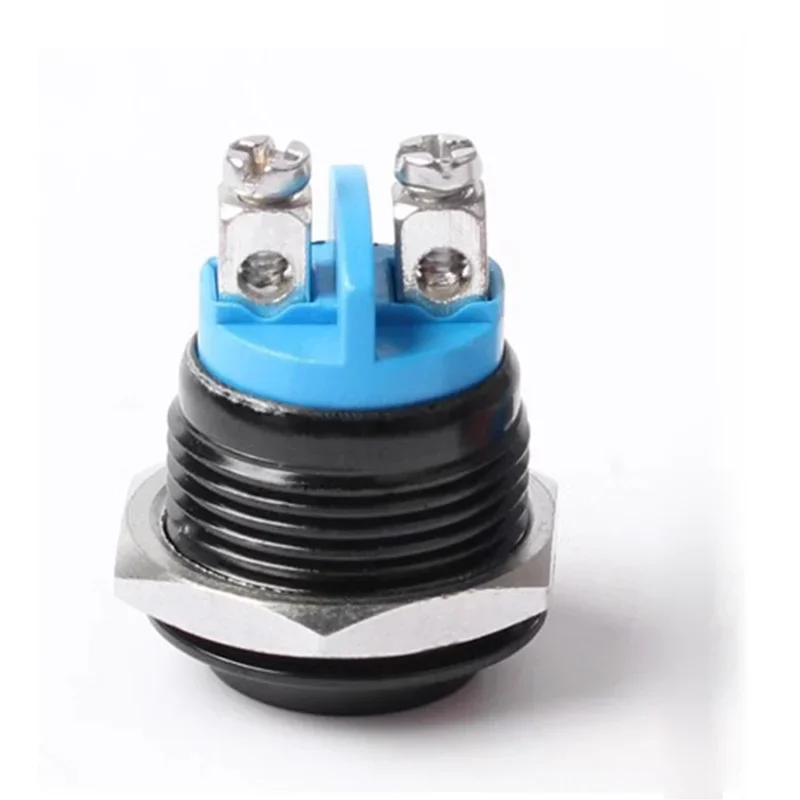 5/20PCS 16mm Momentary PC High Cover Switch Metal  Waterproof Push Button Switches Car Power Welding free With ScrewTerminals