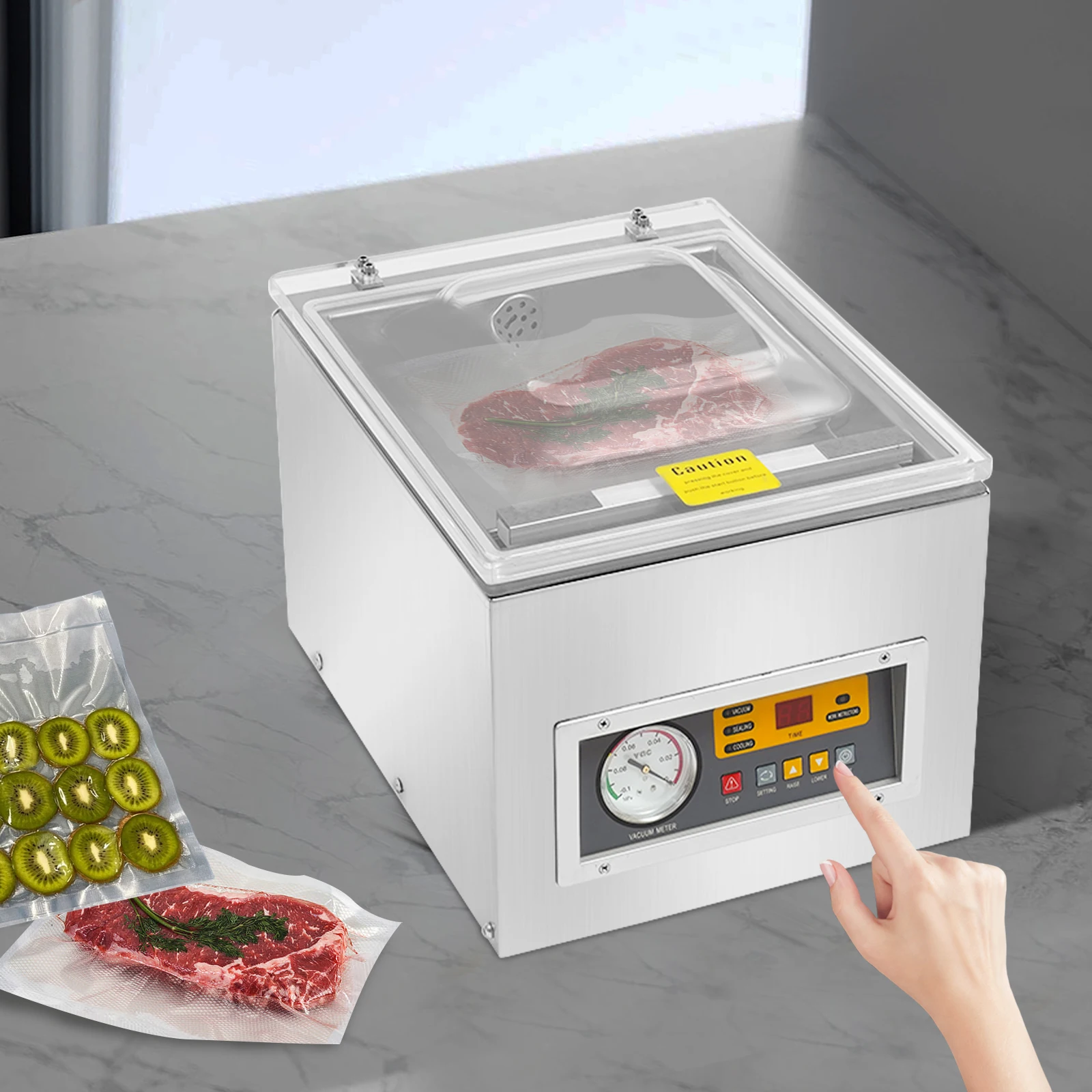 DZ-260S Table Top Chamber Vacuum Sealer Digital Vacuum Packing Sealing Machine