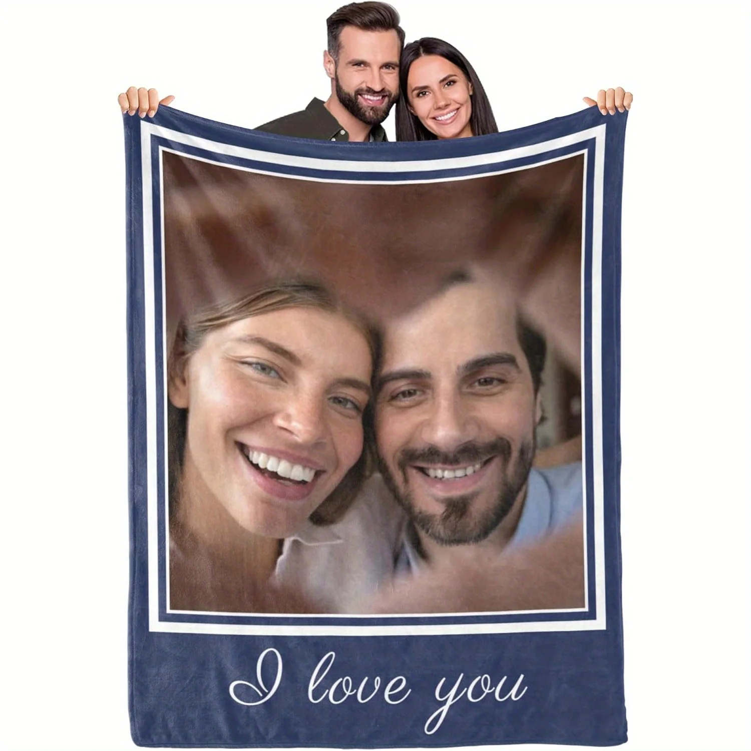 Maßgeschneiderte Fotodecke, Vintage-Flanelldecke für die ganze Saison, Gedenkgeschenk für Paare und Familie