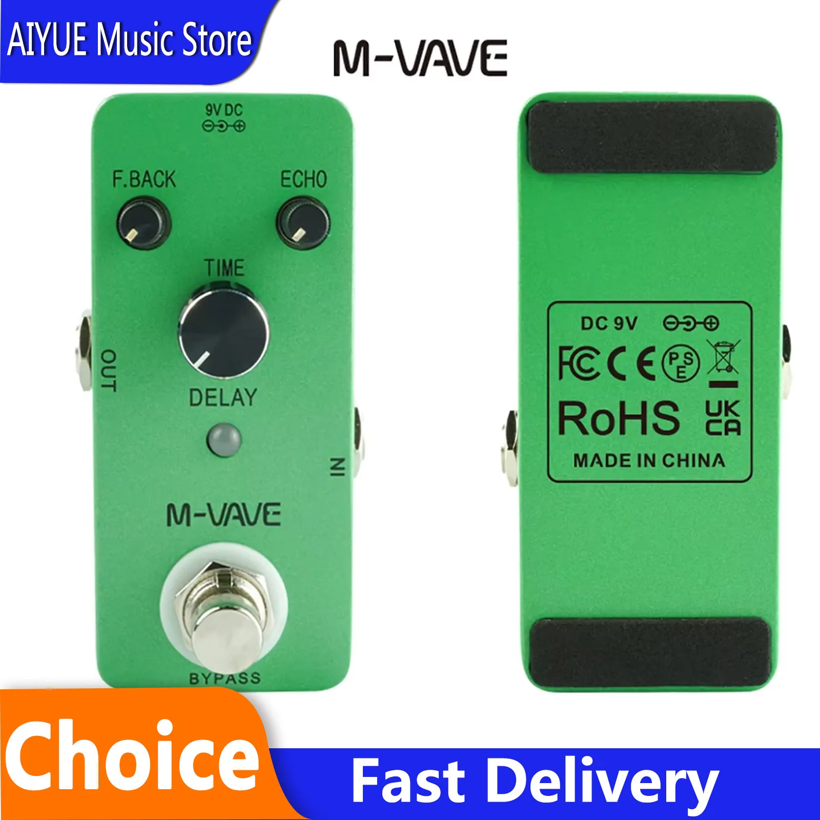 

M-VAVE Classic DELAY: Классический гитарный эффект-дилэй, одноканальный процессор, корпус из цинкового сплава, True Bypass, гитарная педаль, комплектующие для гитары