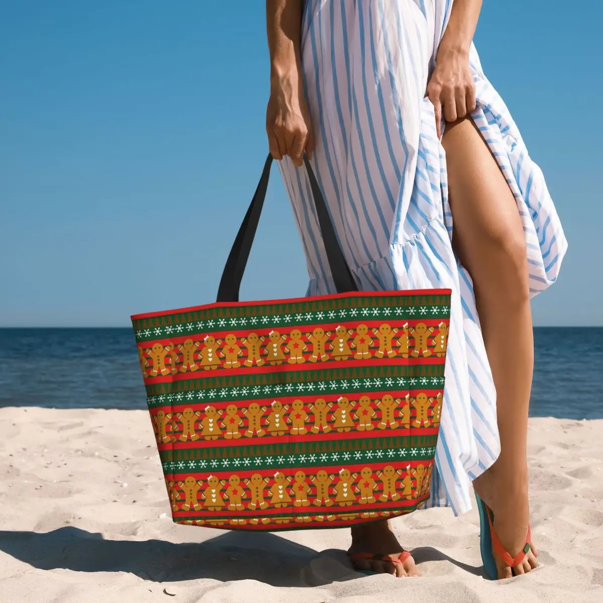 ¡Feliz Navidad y felices vacaciones! Bolso de mano de playa, deporte, gimnasio, Yoga, bolso de mano grande, bolso de viaje para mujer, bolso de Fitness