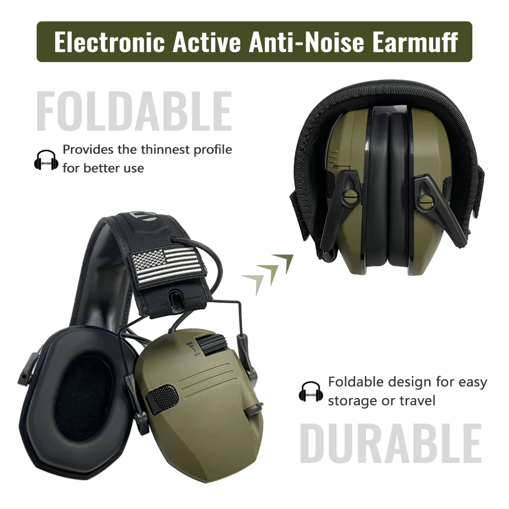 Electronic Shooting Ear Protection Sound Amplification Anti-noise Earmuffs WK Professional Hunting Ear Defender Outdoor Sport