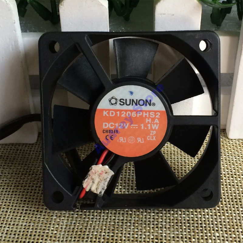 

KD1206PHS2 12V 1.1W 6CM 6015 2-wire ultra quiet chassis cooling fan 3800rpm 18CFM air blower