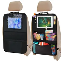 Bolsa de almacenamiento con múltiples bolsillos para respaldo de coche, Protector de soporte para tableta para niños, organizador de asiento de coche, bolsa Oxford multifuncional