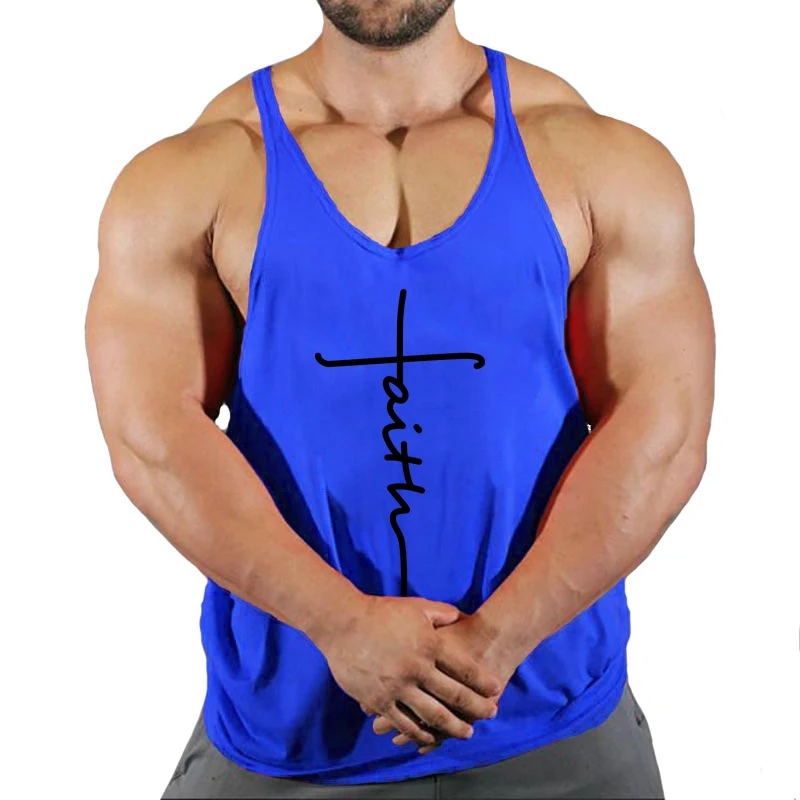 2024 New Mens cotton tank tops shirt gym fitness vest sleeveless male casual bodybuilding sports man Workout clothes clothing