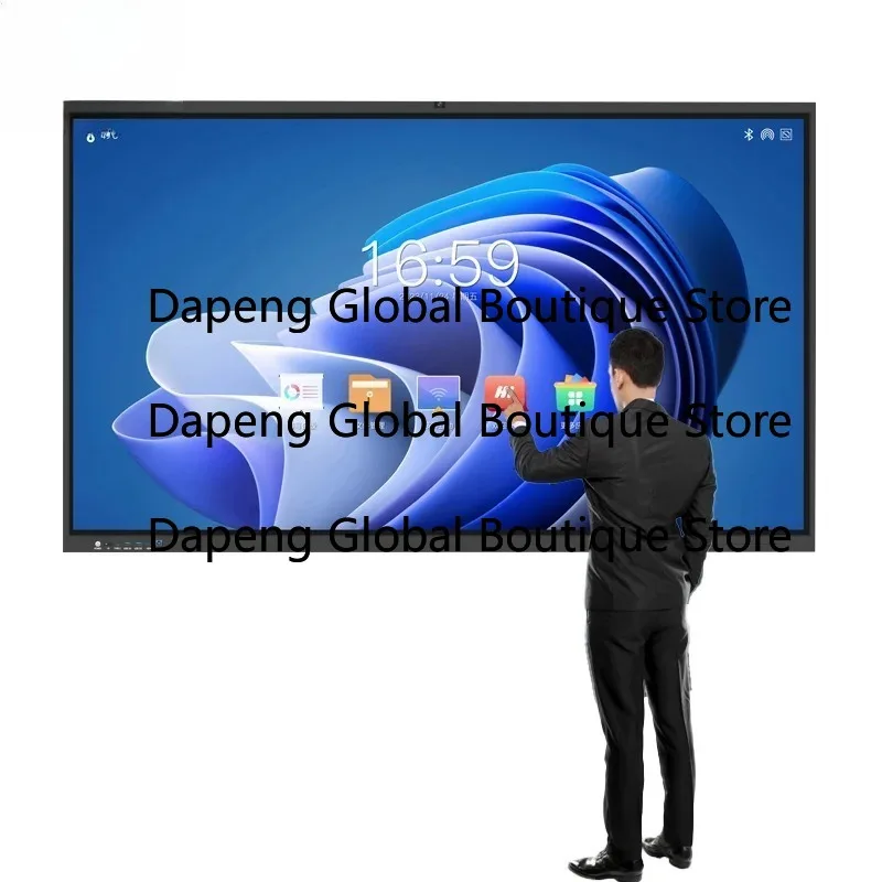 55/65/75/86/98 Inch 4K Interactive Flat Panel with 40-Point Touch An-droid/Windows OS Wall Mountable Sm-art Board for Education