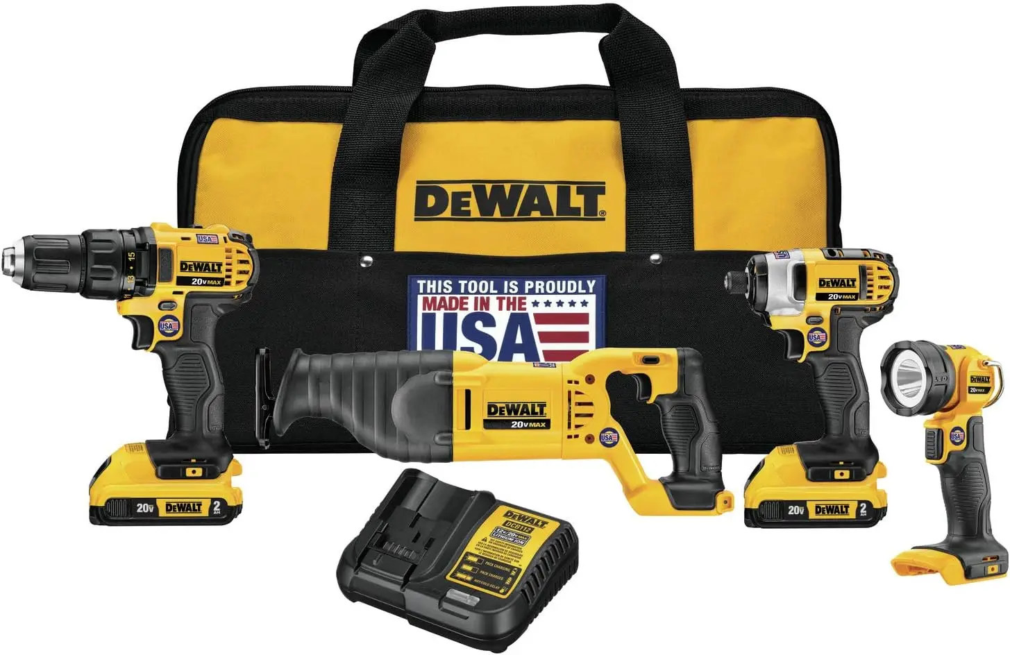 

DEWALT 20V MAX Combo Kit, Compact 4-Tool (DCK420D2)