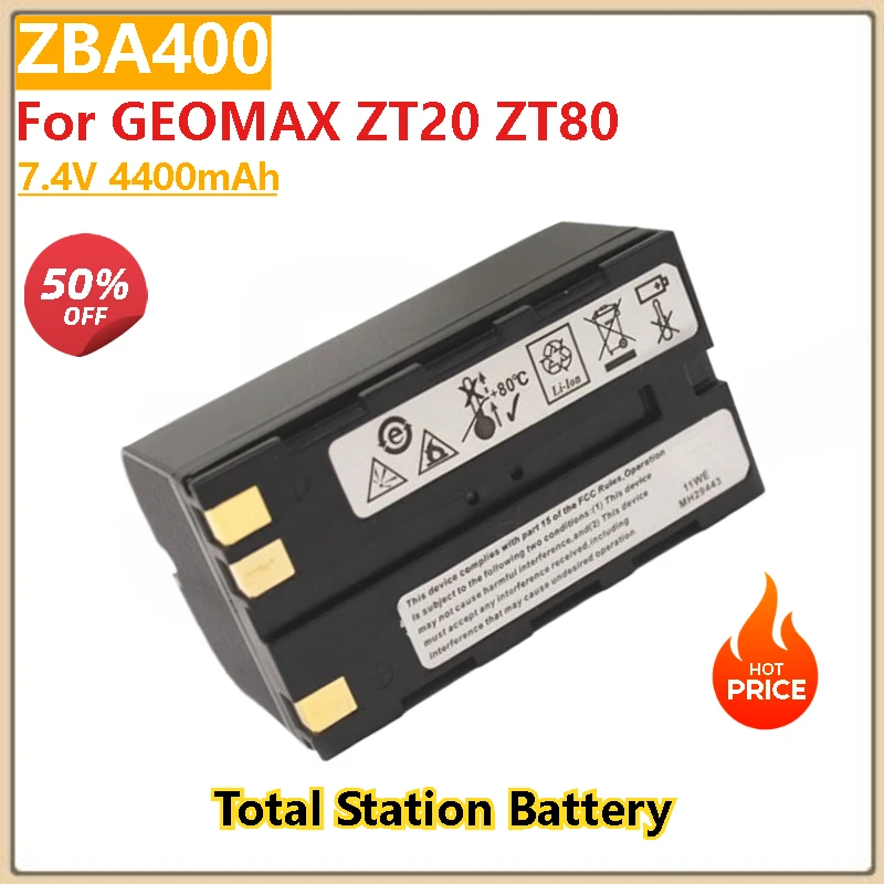 

7.4V 4400mAh ZBA400 Battery For GEOMAX ZT20 ZT80 Series Total Station High Quality