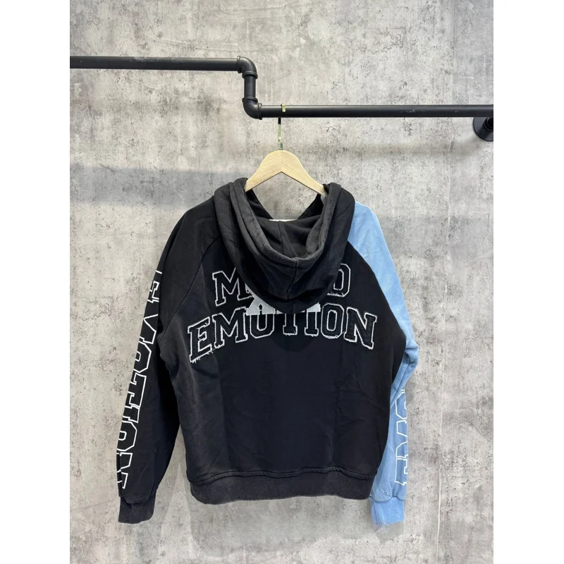 QICHE 2026 New Unisex Zip Up Hoodie Spring Autumn Patch Embroidery Letter Sweatshirt For Men And Women