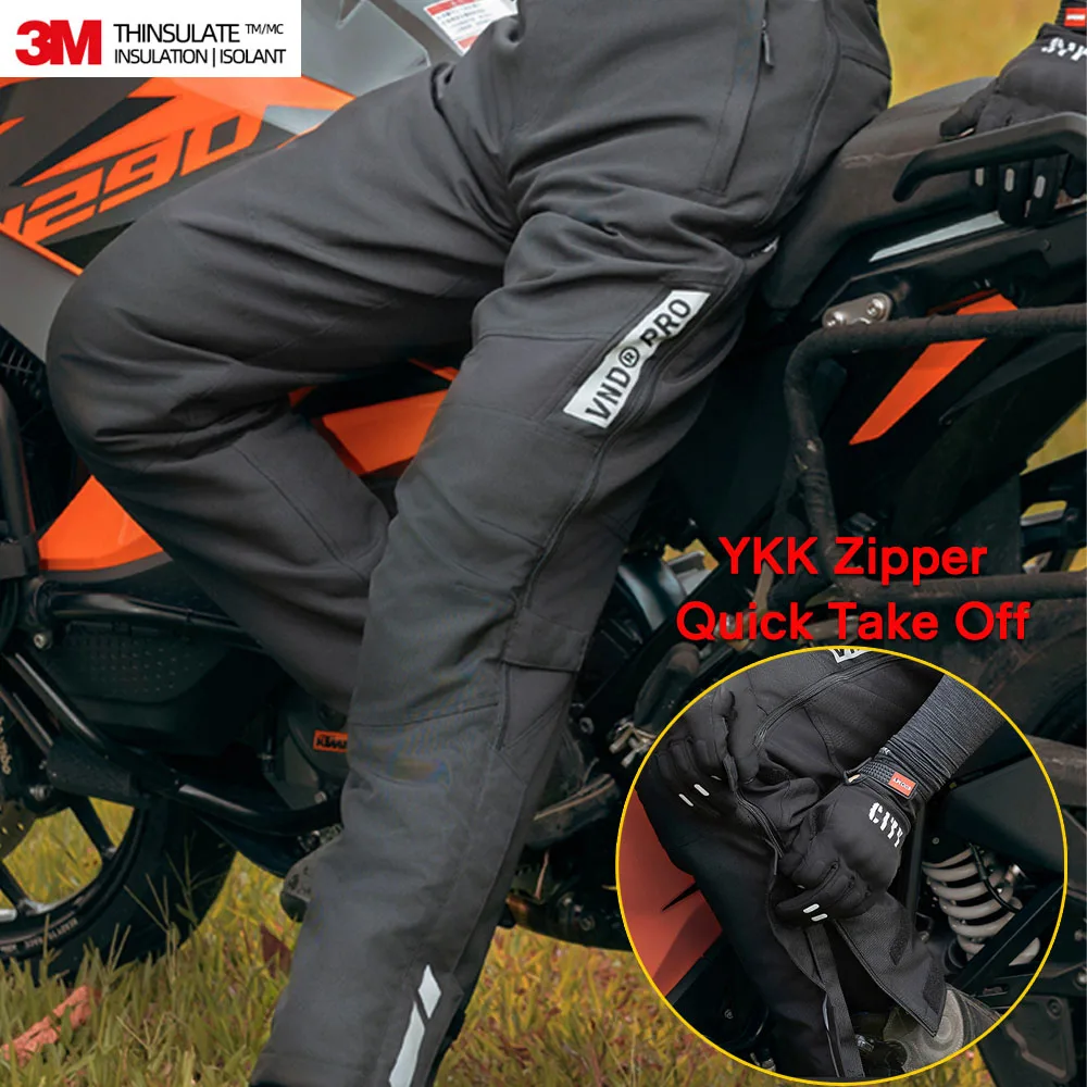 Winter Motorcycle Take Off Pants Quick Release Motocross Racing Trousers Waterproof Technology Warm EU CE2 Certifited Kneepads