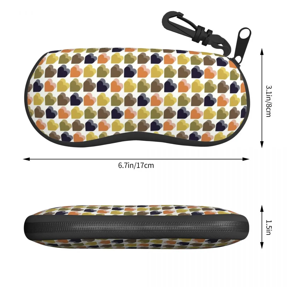 Custom Love Hearts Multi Orla Kiely Print Eyeglass Glasses Case Men Women Soft Sunglasses Protective Box