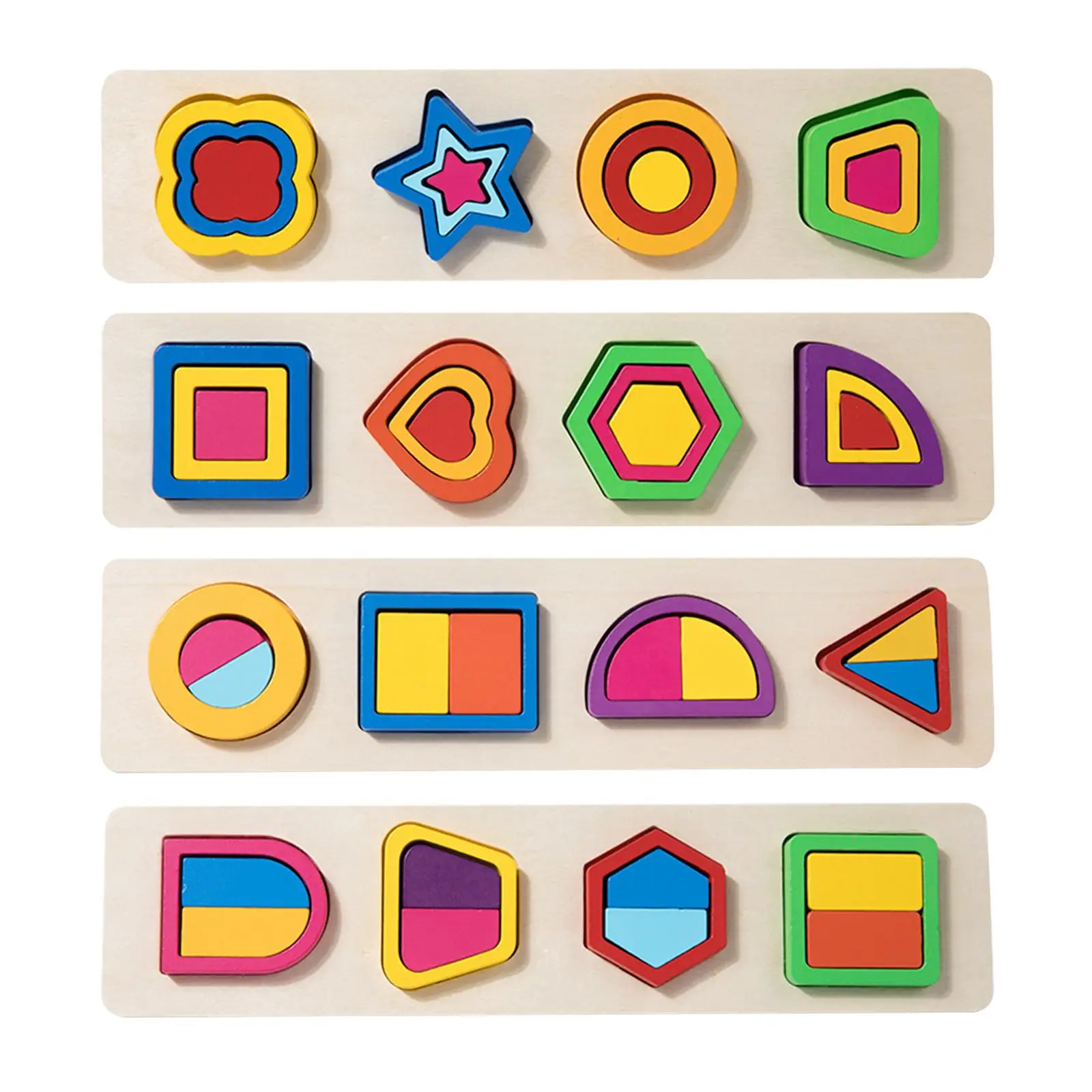 Wooden Shape Peg Puzzle Fine Motor Skills Early Learning Educational Toy Montessori Toys for 3 4 5 Children Holiday Gift