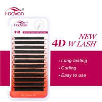 FADVAN 4D W Shape Easy to Embellish Eyelash Extension C/D Curl Premade Volume Fans Soft Style Mink Natural False Eyelashes