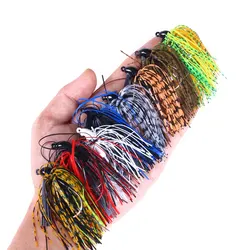 HENJIA 1 pcs 10g spinnerbait buzzbait Anti-barb fishing lures Black Large Mouth Bass Fish Beard Pike Rubber Jig Fishing tackle