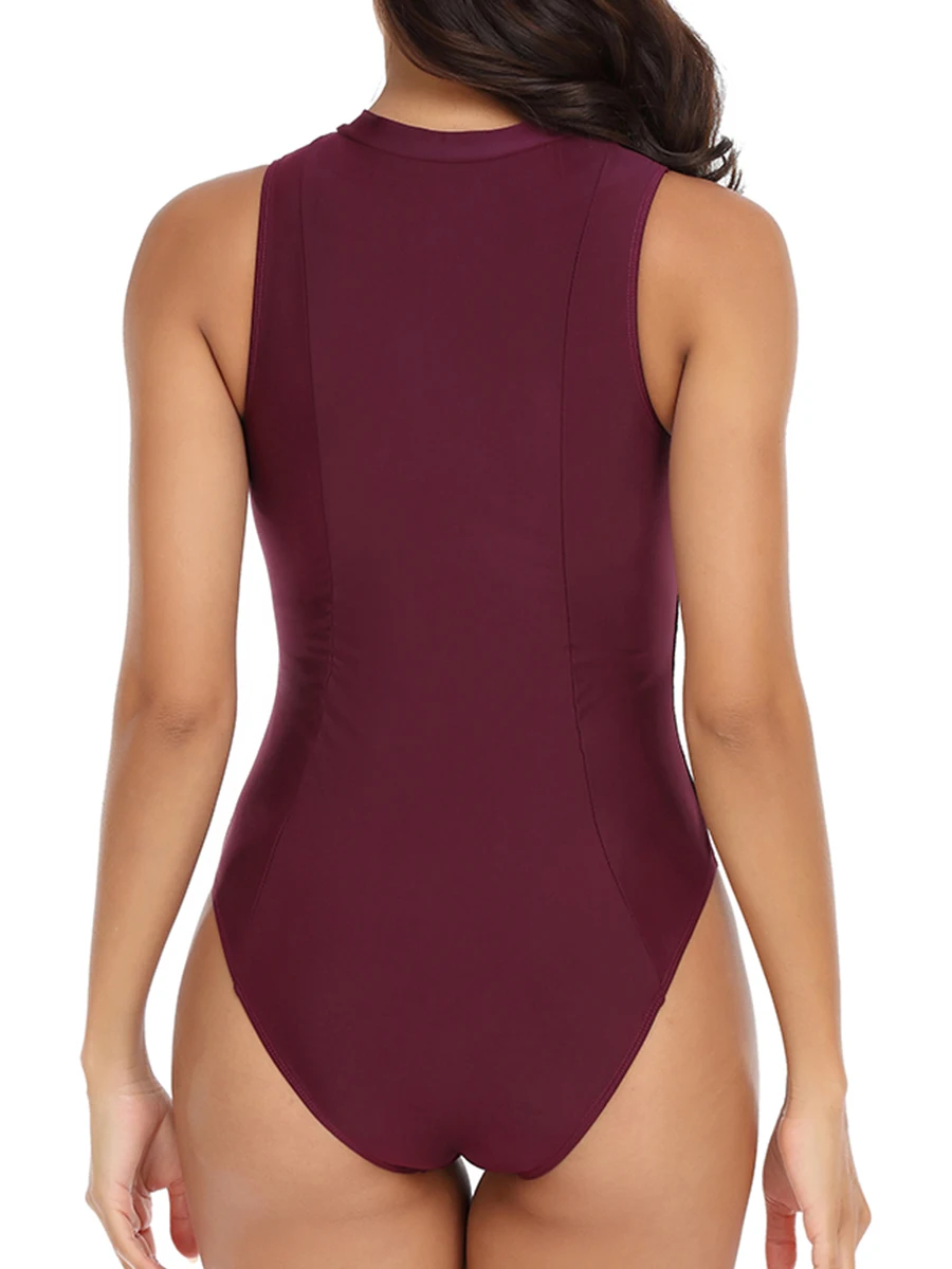 2026 Zipper Sleeveless Swimsuit Female One Piece Swimwear Women Sexy Bodysuit Bathers Bathing Swimming Suit Sports Beachwear
