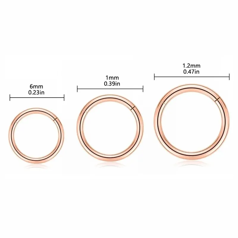 5Pcs 16G Nose Ring Hoop Stainless Steel Nose Piercing Nose Septum Ring Helix Ear Cartilage Earrings Piercing Punk Body Jewelry