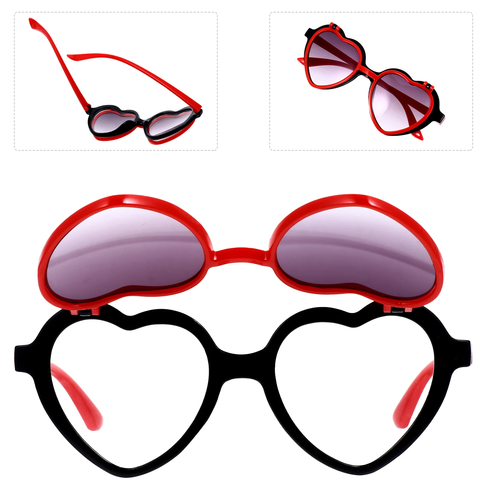

Children Glasses Cartoon Sunglasses Heart Shaped Kids Party Eyeglasses Ac Material Anti UV Lightweight Safe Use Outdoor
