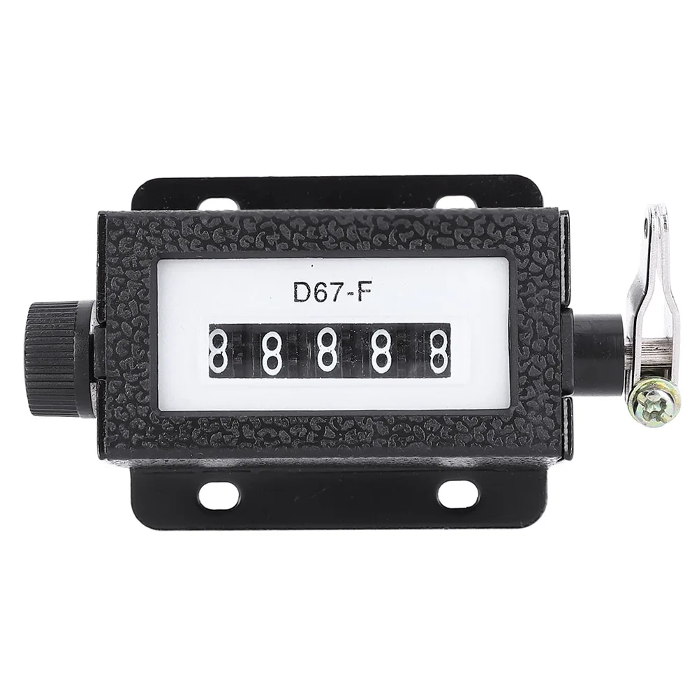 Digit Counter Manual Counter Mechanical 5 Digit 0-99999 Pull Count Counter Rotary Knob Resettable Black with Spring Pull Counter