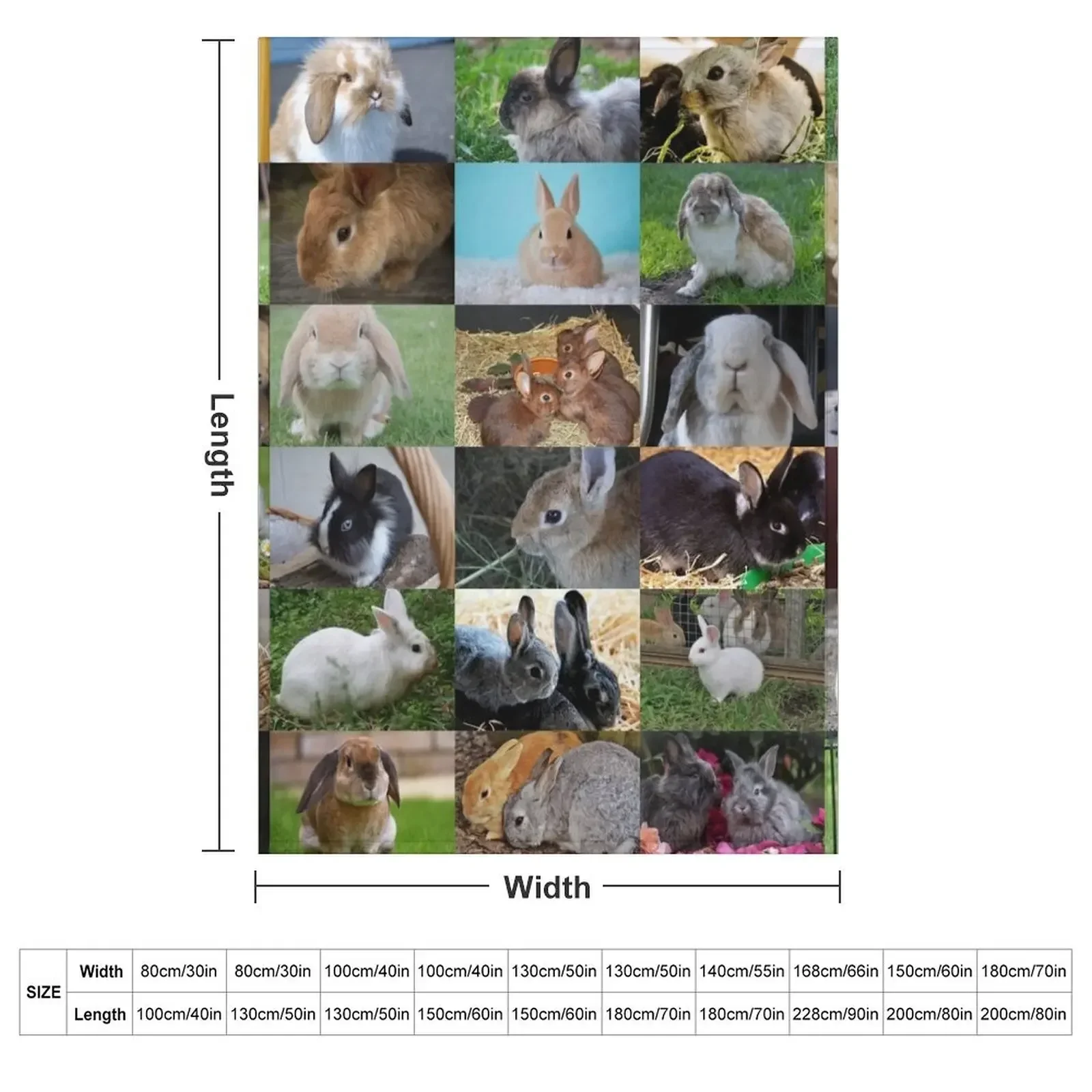 Rabbits Throw Blanket Plush Giant Sofa Tourist Luxury Throw Flannel Fabric Kid'S Blankets