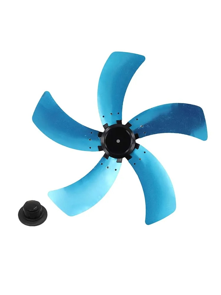 

42cm Aluminum Household Fan Blade Five Leaves With Nut Cover For Pedestal Table Stand Fanner Accessories