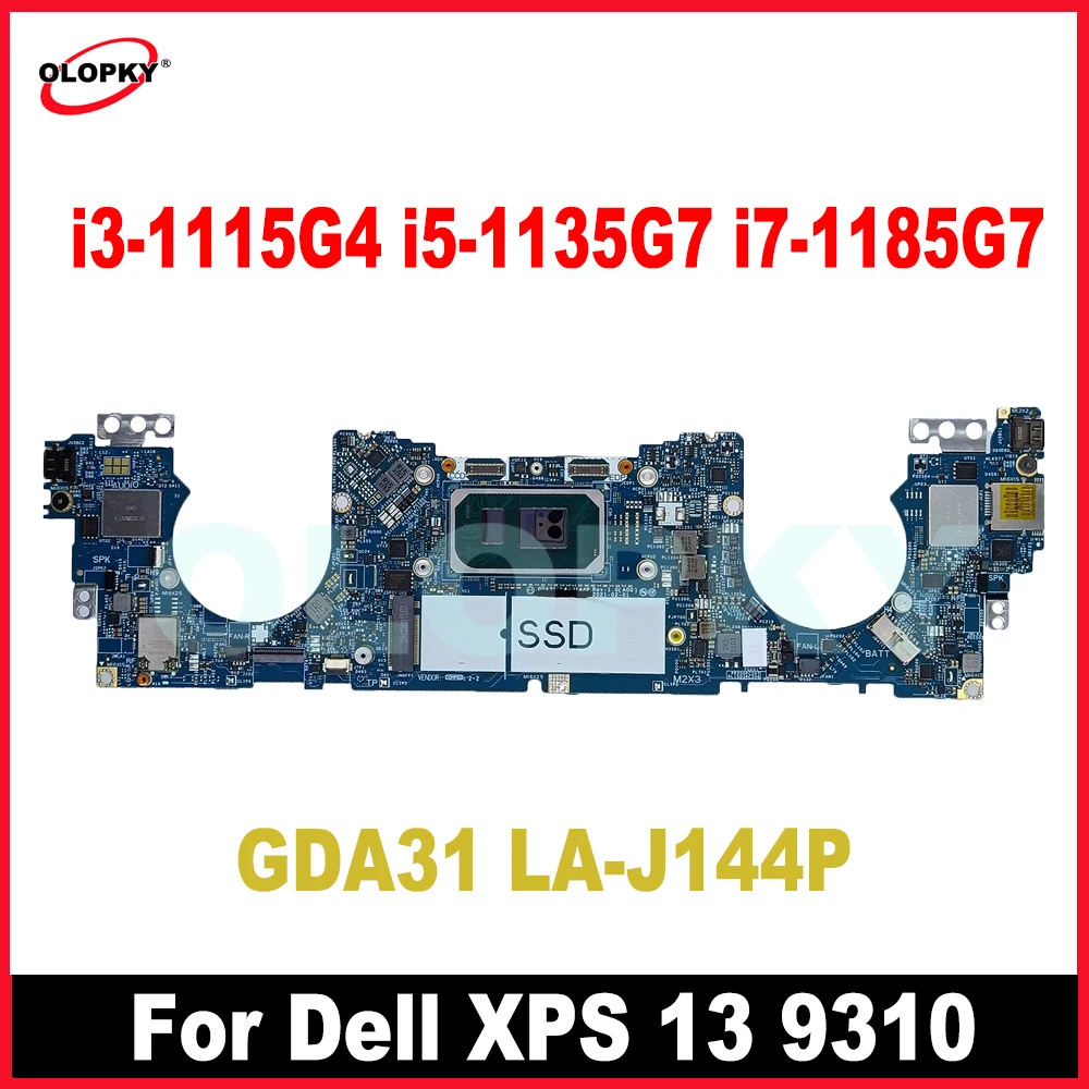 اللوحة الأم للكمبيوتر المحمول GDA31 LA-J144P لأجهزة الكمبيوتر المحمول XPS 13 9310 من Dell وحدة المعالجة المركزية i3-1115G4 i5-1135G7 i7-1185G7 8/16 جيجابايت رام 0CDKXN 0VVW8W