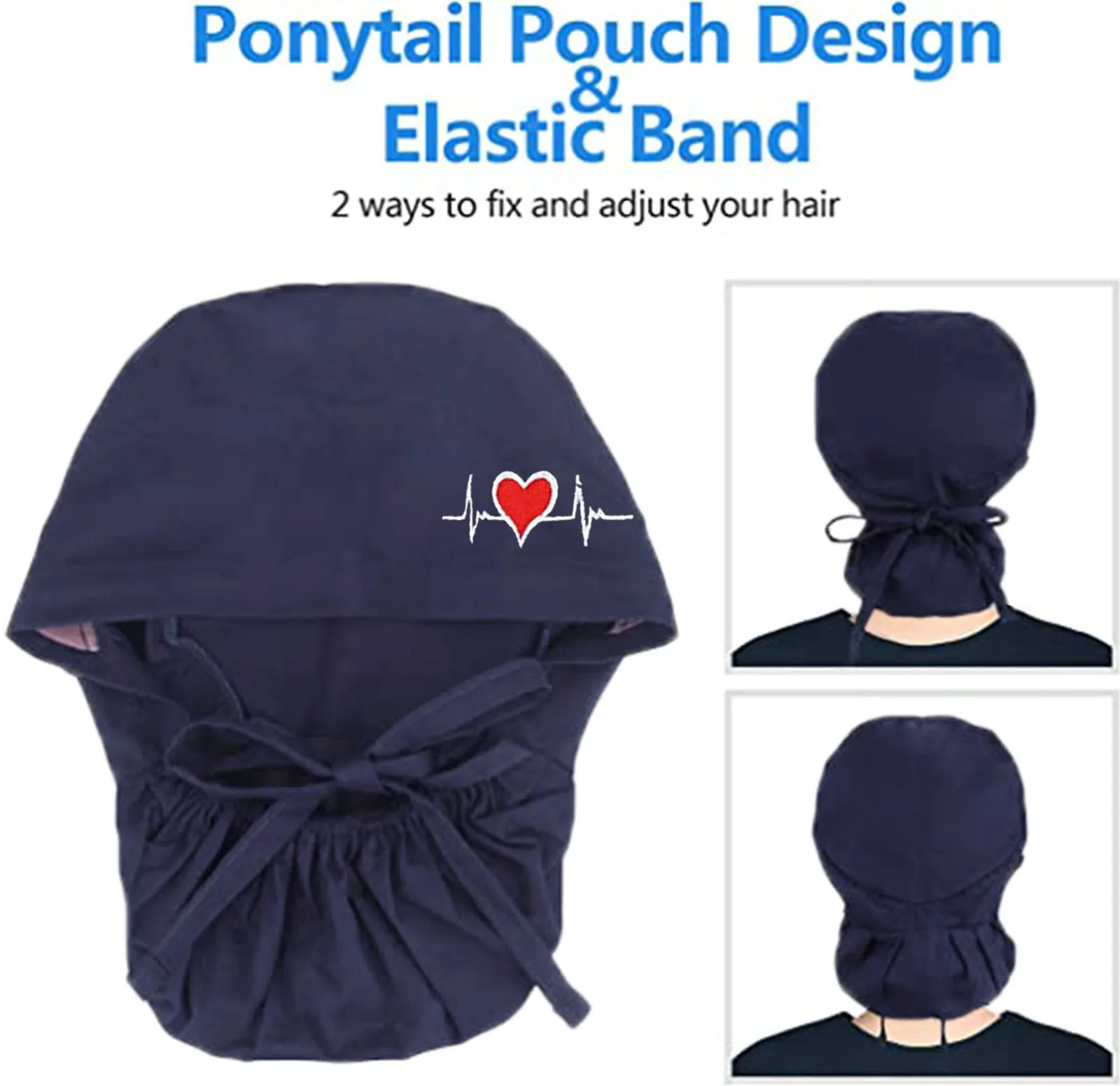 Bouffant Scrub Cap with Sweatband - Button-Fastened Medical Hat for Nurses, Surgeons & Healthcare Professionals (Unisex Design)