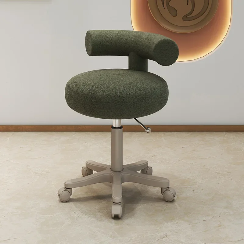 Beauty Stool Lift Big Chair Pulley Hairdressing Manicure Barber Shop Backrest Round Chair