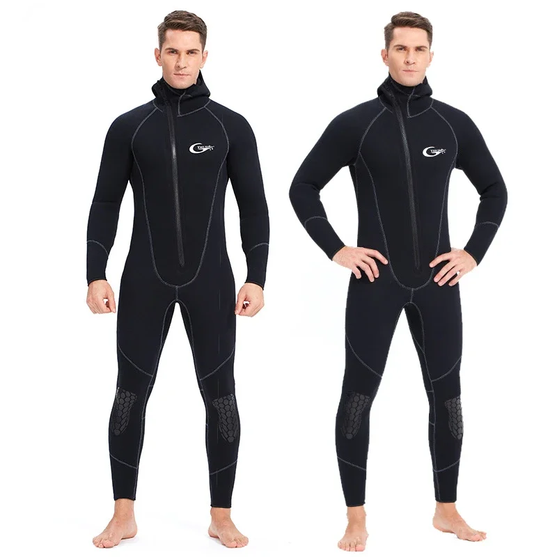 3MM Diving Suit Men's and Women's One-piece Hooded Diving Suit Warm Surfing Suit