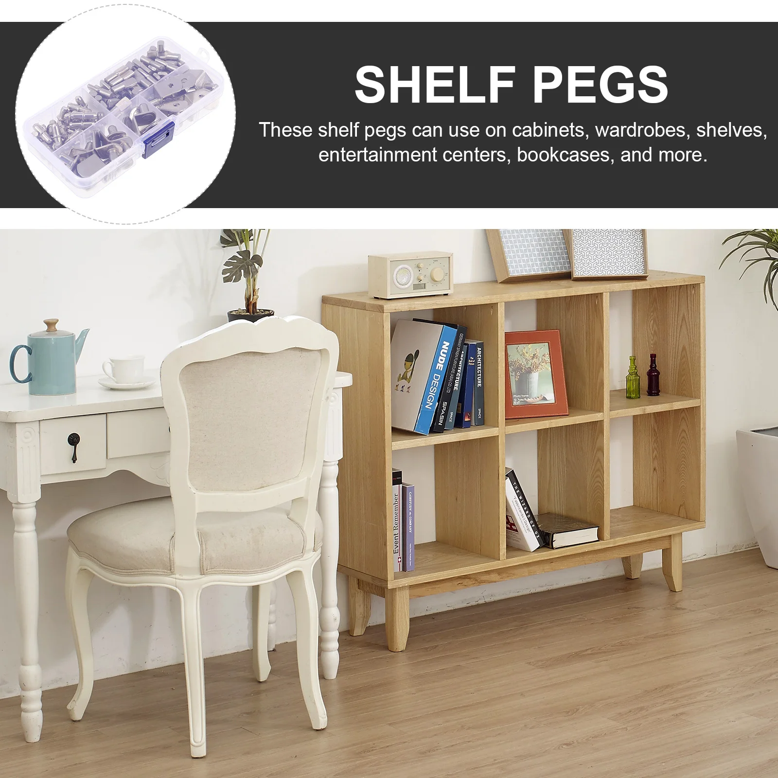 

113Pcs Layer Shelf Brackets Heavy Duty Nickel Coated Iron Pegs for Wardrobe Pantry Cupboard Shelving Organization