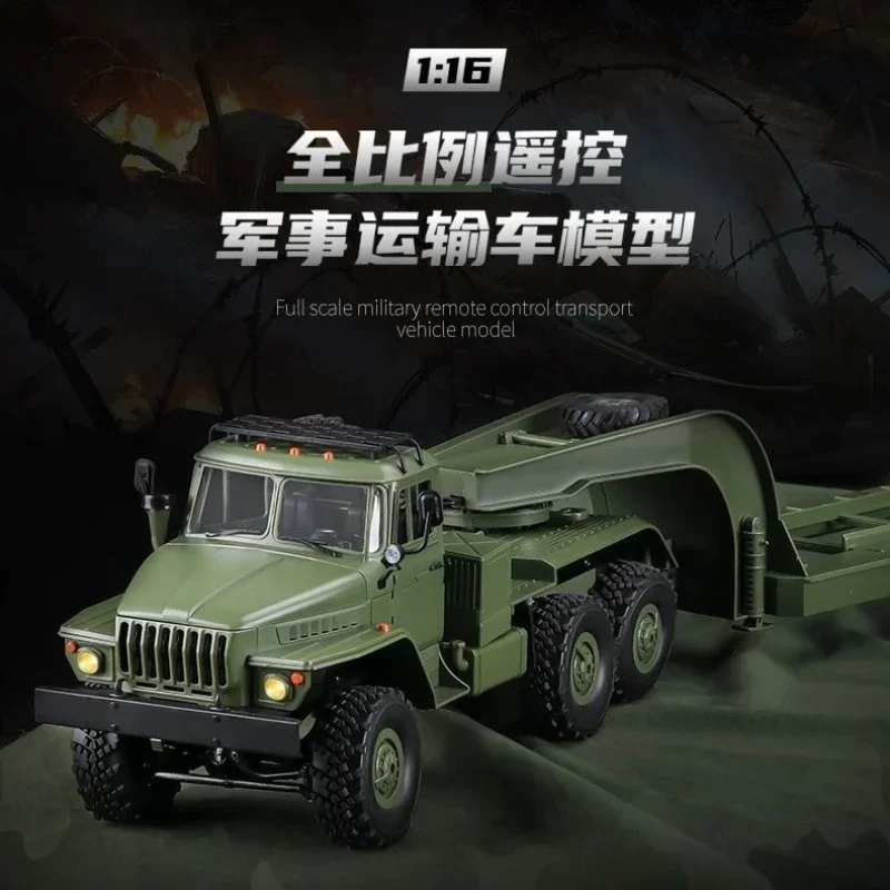 1/16 Rc Truck Wpl B36-3 Full Scale Military Model Remote Control Transport Truck  Super Long Crawler Children'S Outdoor Toy Gift