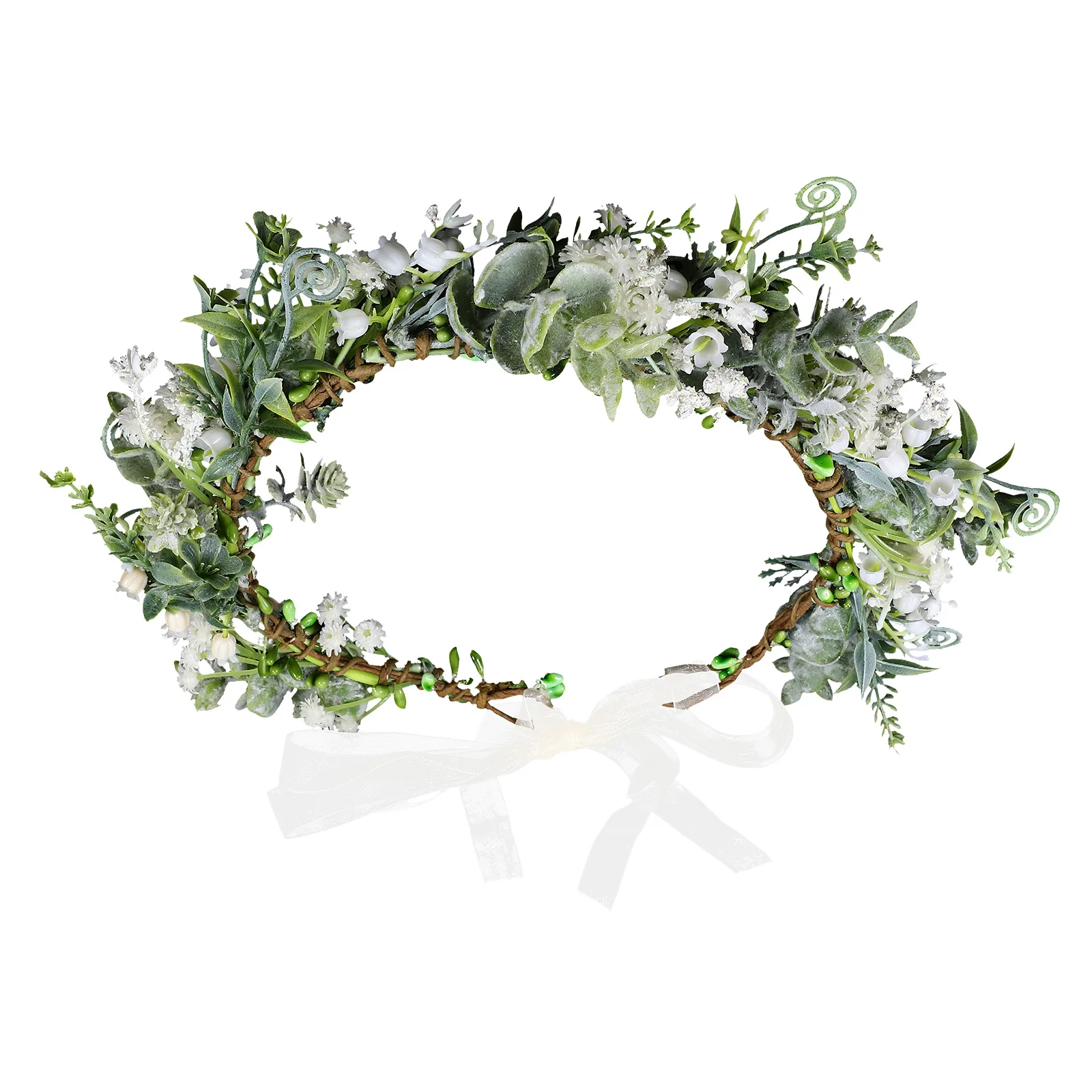 

Leaf Flower Crown Hair Wreath Bridal Wedding Headband Floral Headdress Costume Party Decoration Simulation Berry for Women