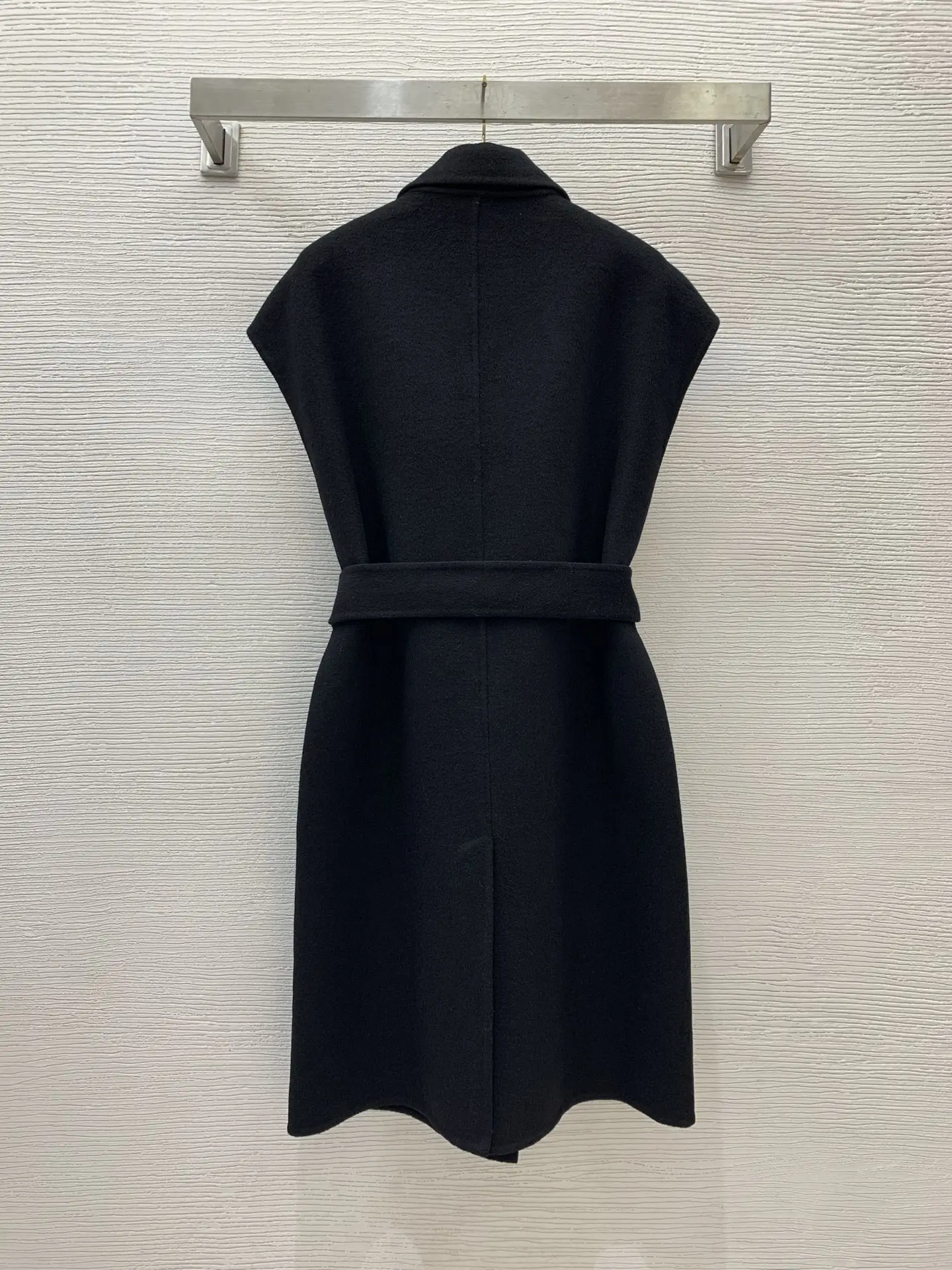 2024 New High end Customized 100% Cashmere Large Pocket Collar Loose Medium to Long Sleeveless Coat