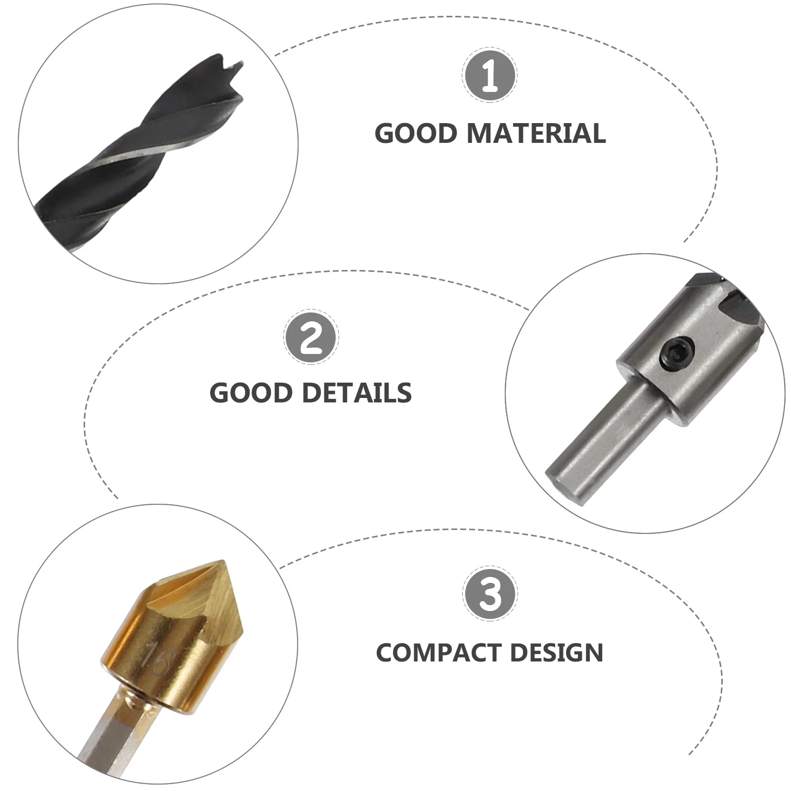 

1Set Woodworking Tool Set Countersink Drill Bits Wood Plug Cutter Durable Drill Bit Kit for Carpentry Plug Cutter