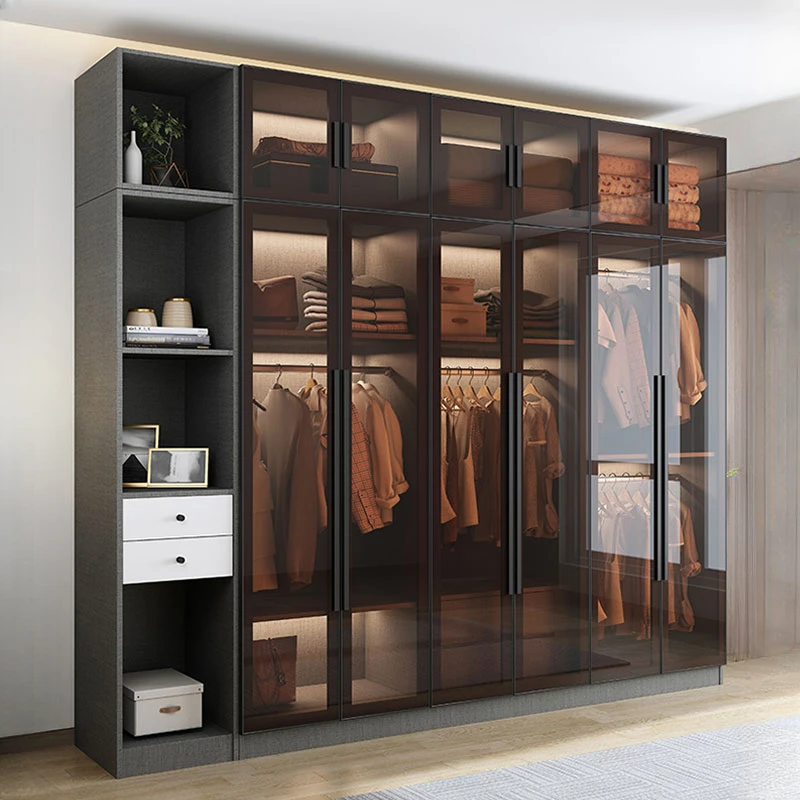 Luxury Organizer Wardrobe Doors Modern Dust Prevention Open Closets Bedroom Wardrobe Storage Cabinet Rangement Chambre Furniture