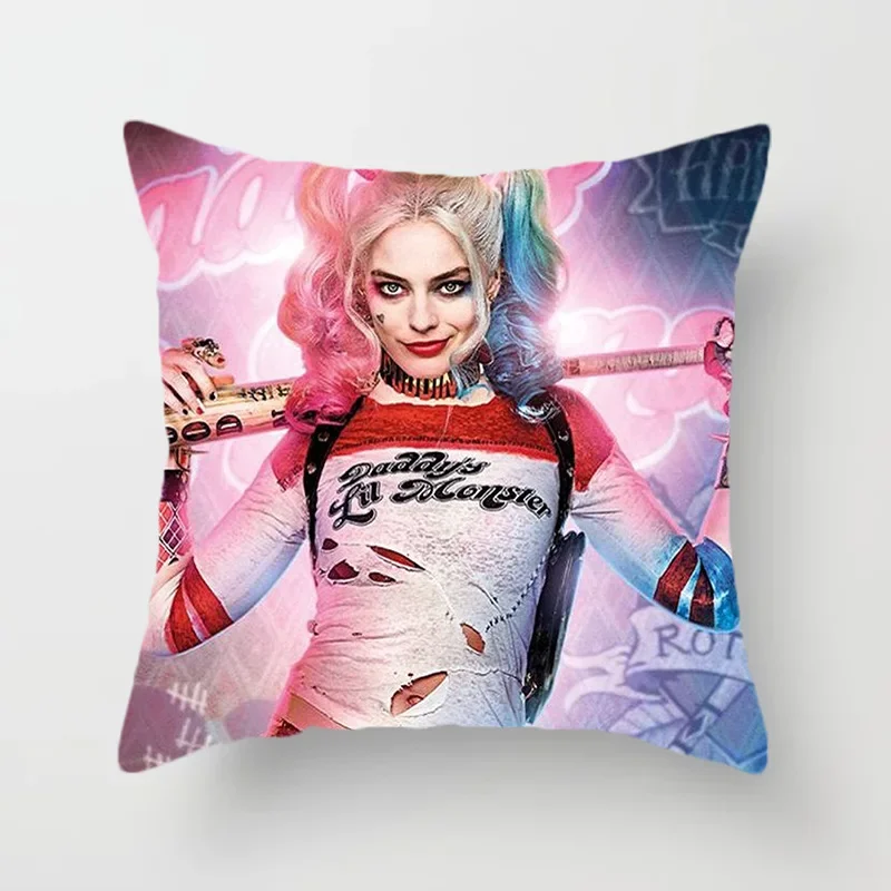 DC Suicide Squad Anime Figure Harley Quinn Single-sided Digital Printed Peach Skin Pillowcase Household Goods Birthday Gifts