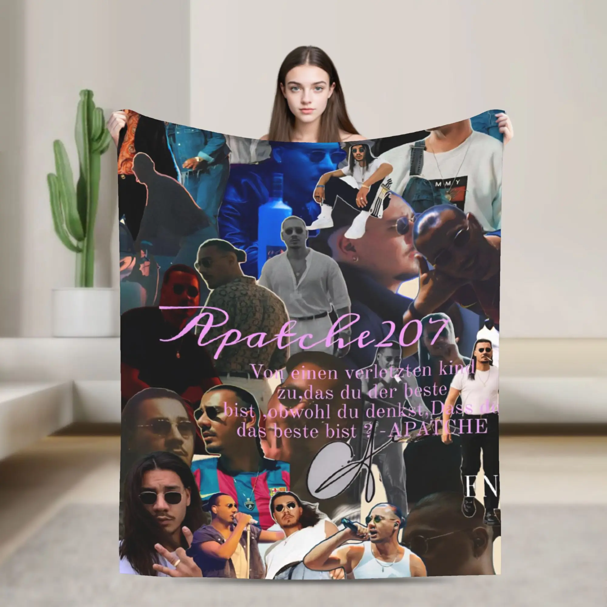 Apache207 Rapper Merch Blanket Super Soft Warm  Throw Blankets for Couch 50x60 Inches Multiple Sizes Bedding Throws