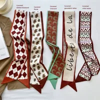 4pcs Set Women Silk Scarf Headband Geometric Striped Pattern Versatile Hair Accessory For Daily Vacation - Image 3