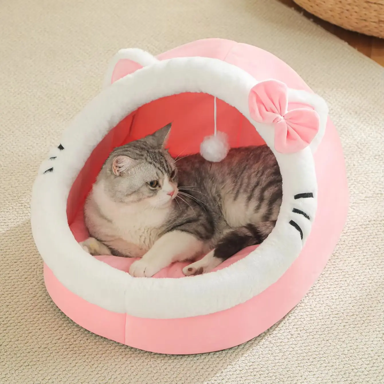 Cama universal para gatos, quatro estações, casa macia e confortável para animais de estimação, saco de dormir, suprimentos para animais de estimação, tenda, cesta, casa