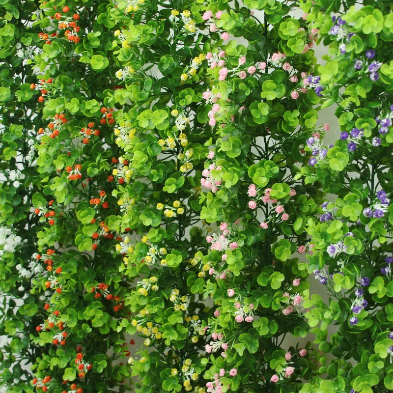 1.8M Artificial Rattan Eucalyptus Leaves Gypsophila Flower Greenery Garland Wall Hanging Vine For Wedding Home Party Decoration