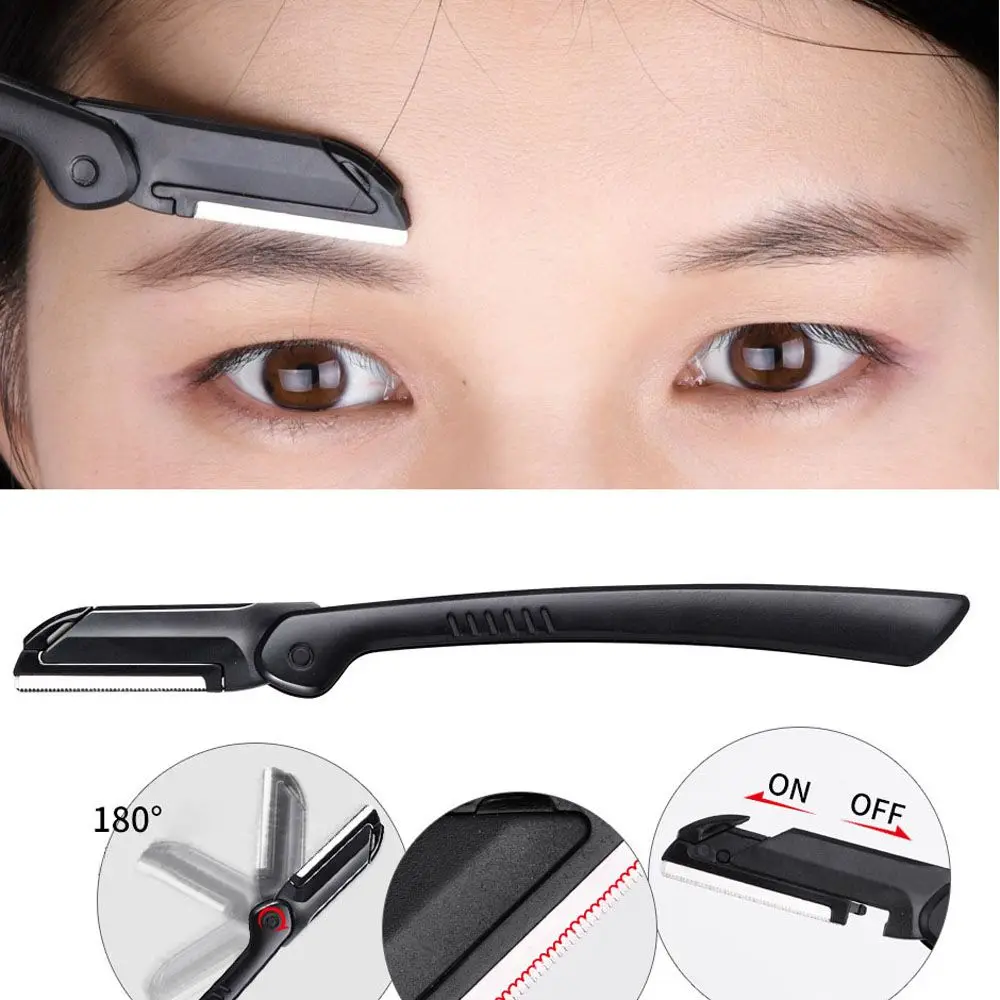 4 ピース/セットプロフェッショナルフェイスエピレーターとブラシコームヘアリムーバーメイクアップツールかみそり眉毛ピンセット眉毛トリマーキット