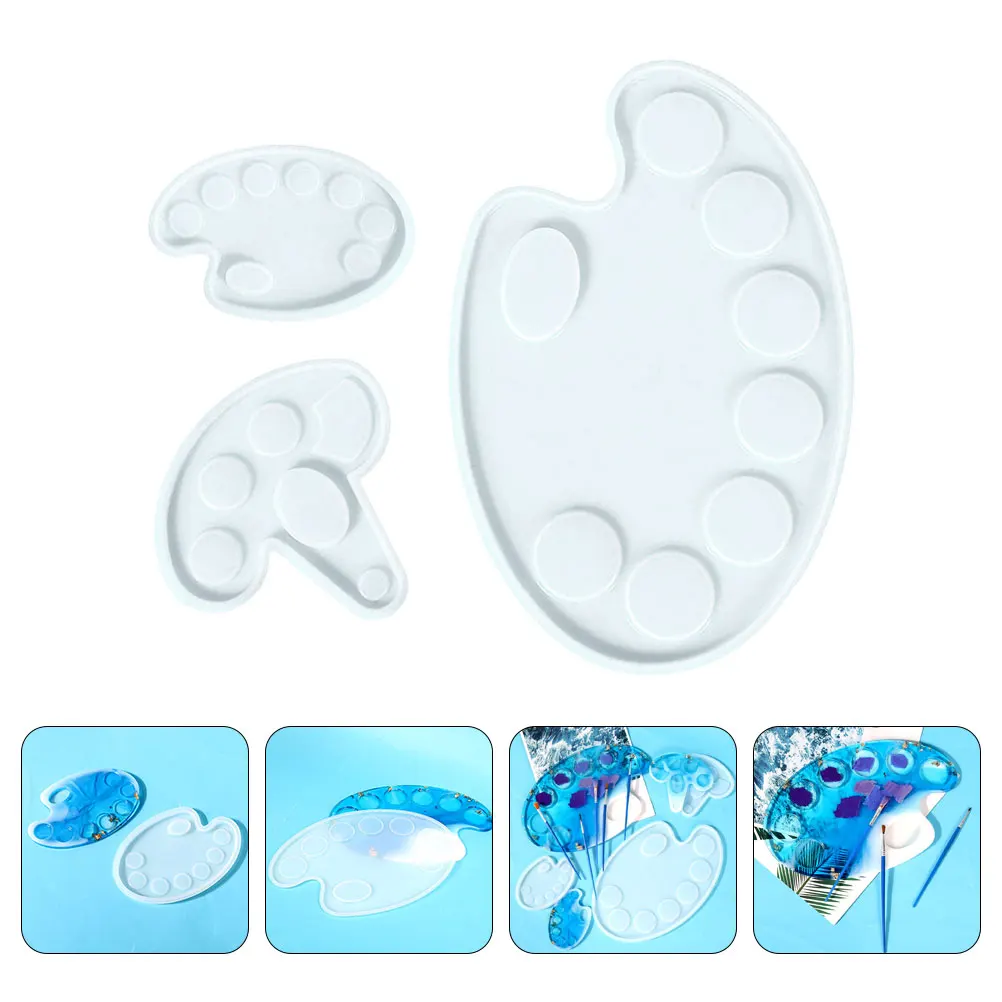 

3pcs Silicone Molds Easy Demold Durable Washable Diy Craft Accessories For Drawing Painting Pigment Art Handmade Tools