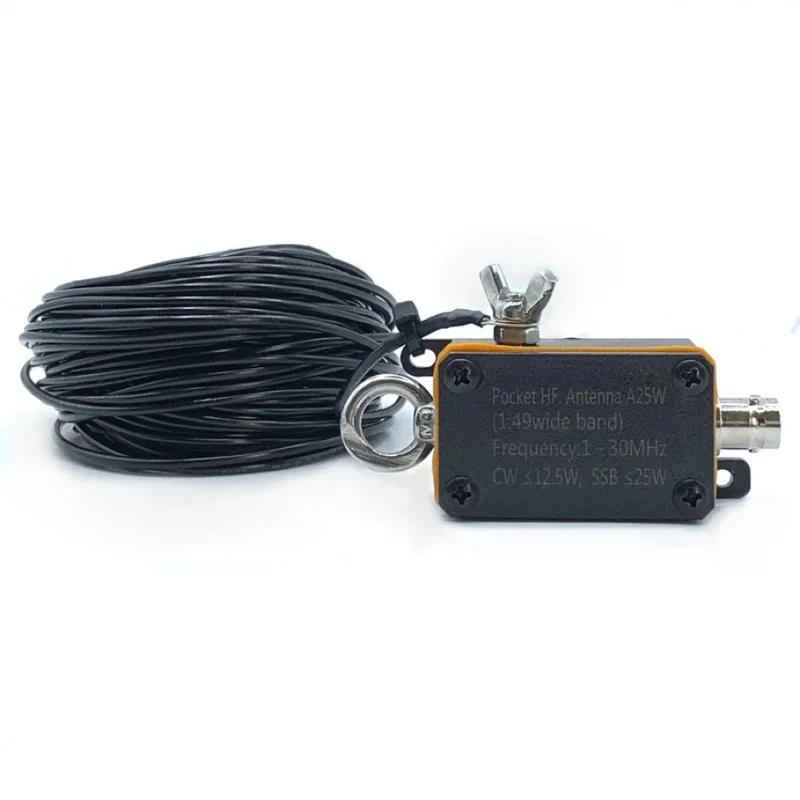 Pocket HF Antenna A25 1-30Mhz Shortwave Antenna Wideband End-fed Halfwave Antenna with Storage Bag