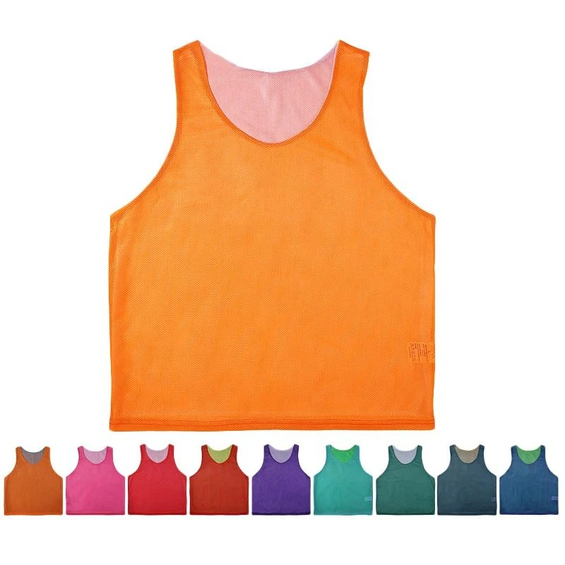 12Pcs Reversible Soccer Training Vests Double-Layer Mesh Football Bibs Team Practice Scrimmage Match Breathable Sports Jerseys