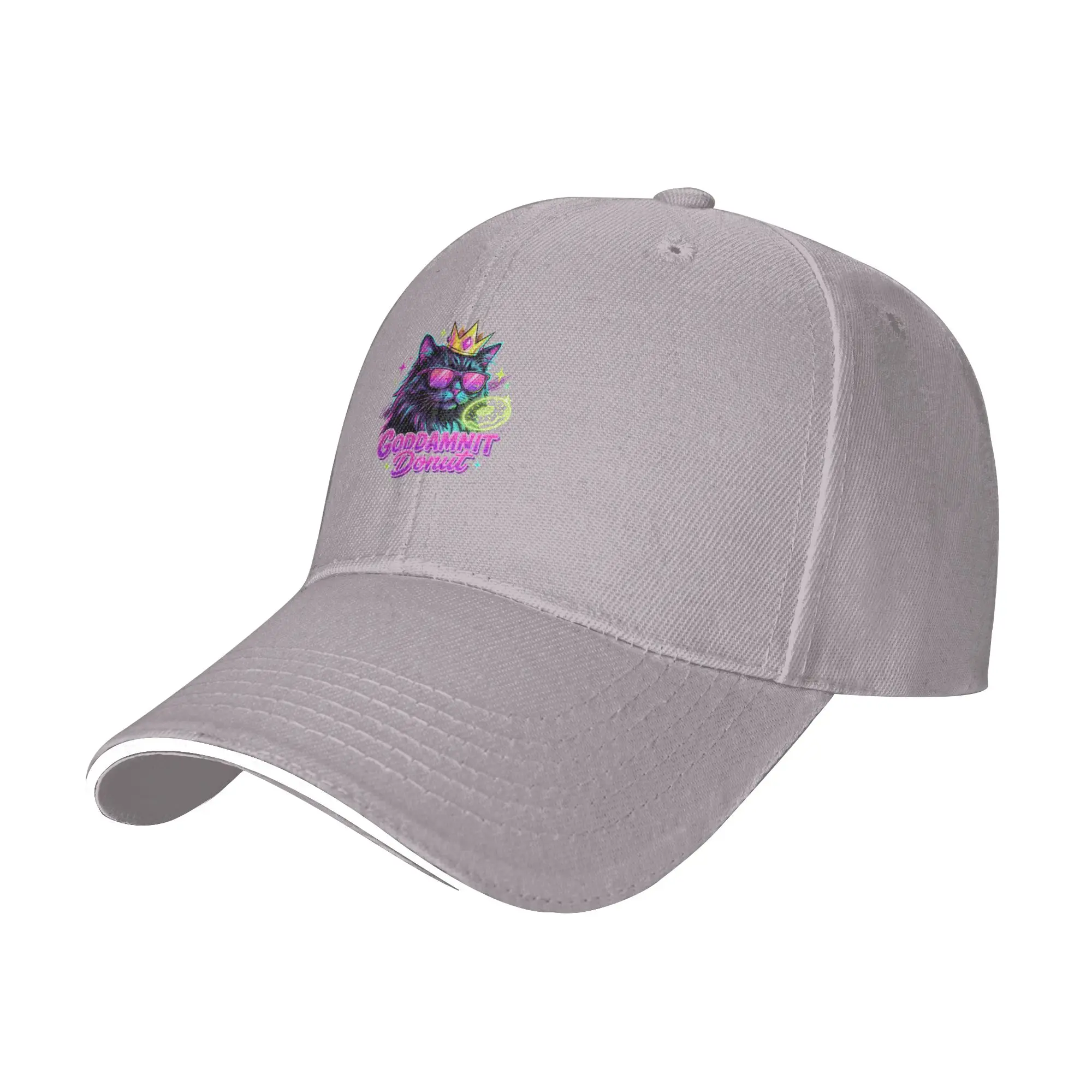 Hot Sale Goddamnit Donut Neon Cat King Funny Donut Lover Baseball Cap  Casual Cap Female  Shopping Cap Female