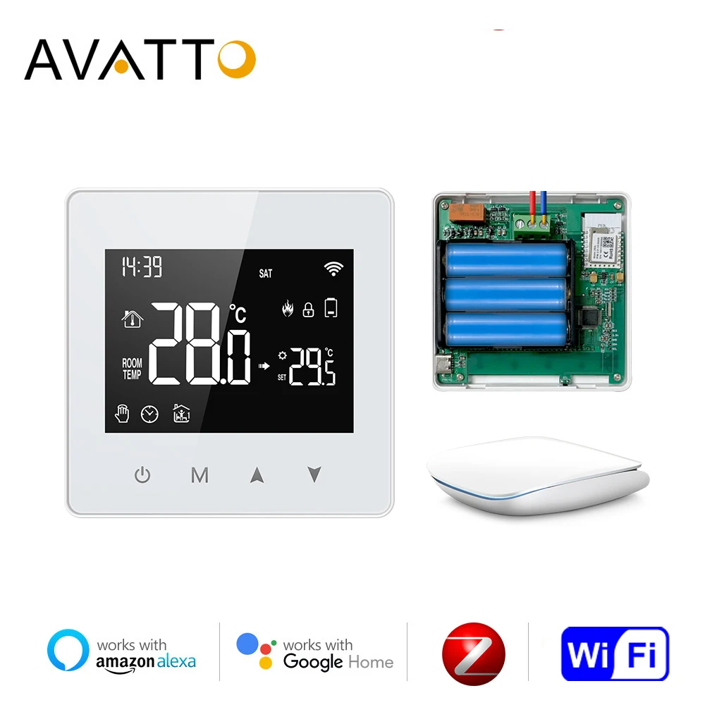 

Термостат AVATTO Tuya Wi-Fi Zigbee, контроллер температуры для газового котла, работает с Alexa Google Home