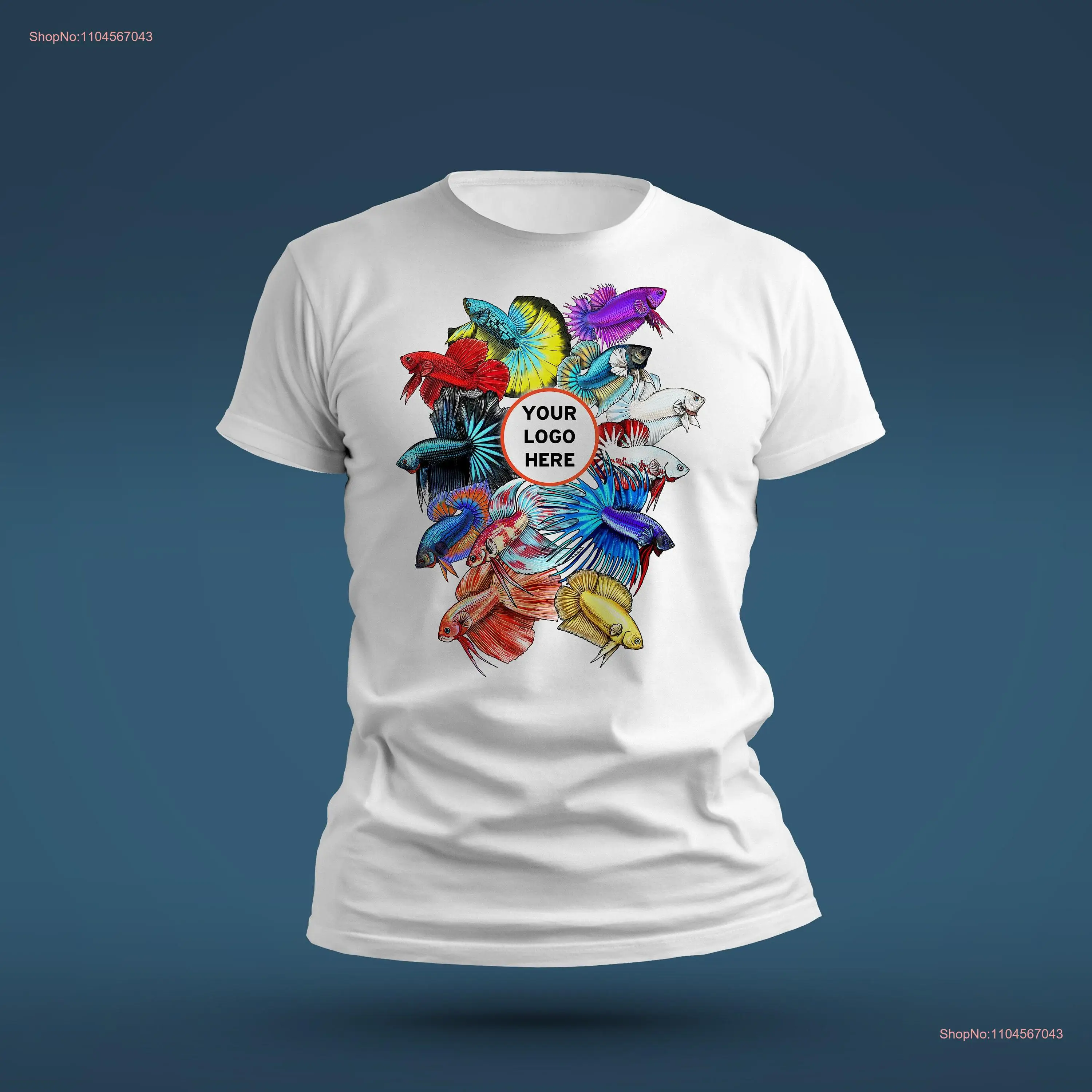 Betta Splendens Fighting Fish with a different types of tails and fins T shirt long or short sleeves