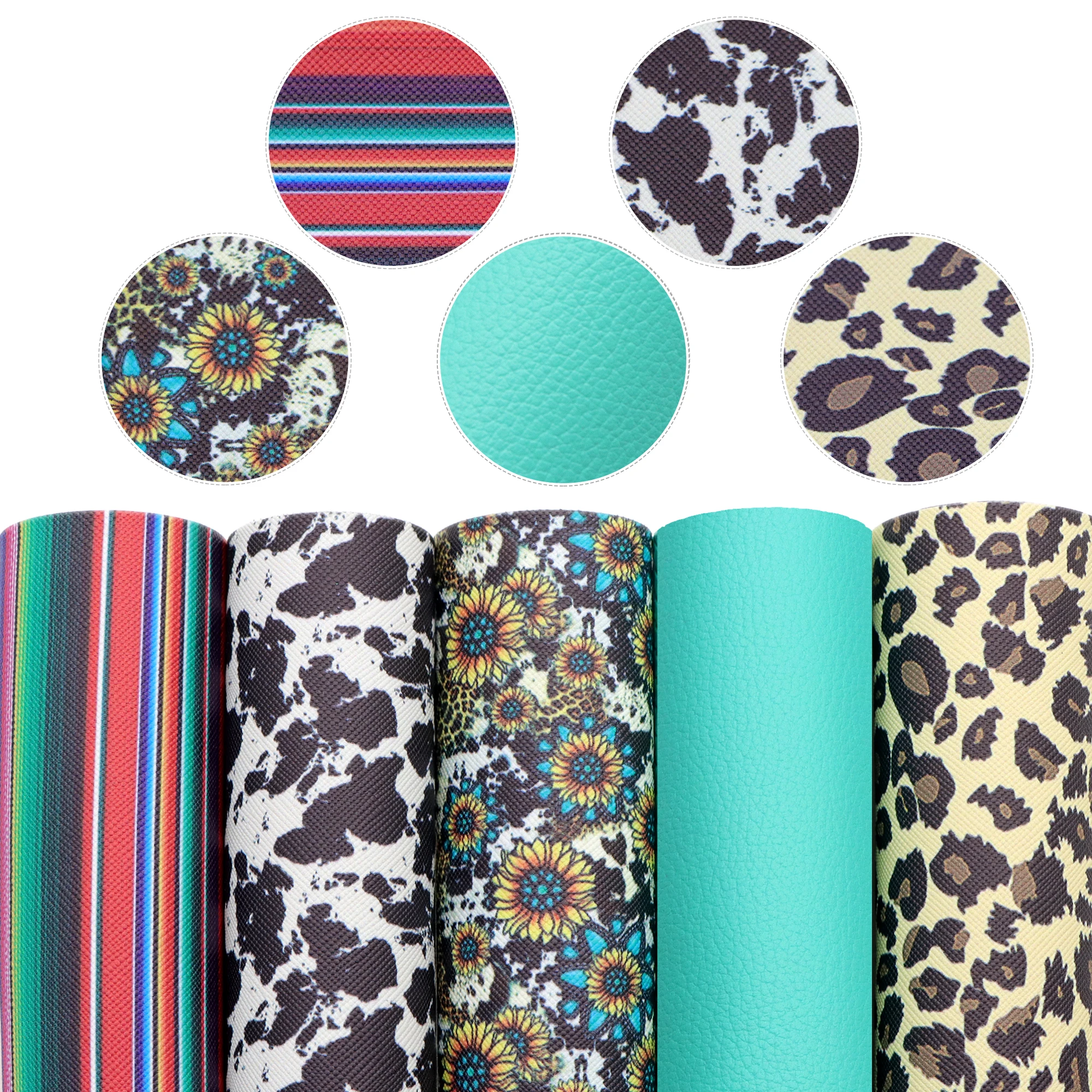 4-5 Pcs/set 20*33cm Animal Leopard Cow Faux Leather Sheets Set Christmas Synthetic Leather Fabric DIY Earrings Bow Craft,1Yc6284