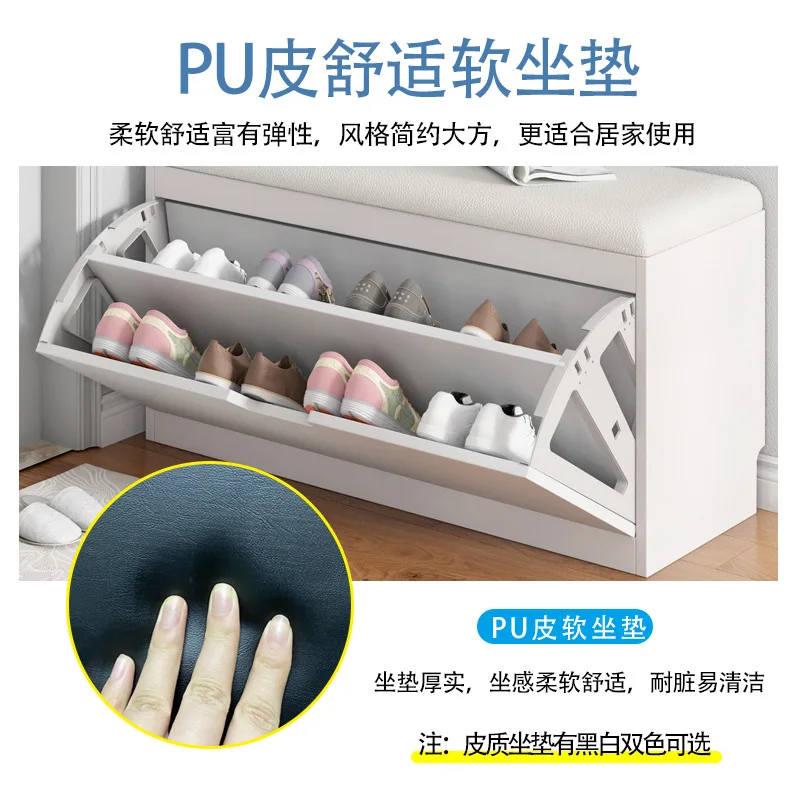 AOLIVIYA كرسي أحذية مدخل الشرفة خففت غرفة المعيشة المنزل الوجه رف الأحذية مقعد مع مقعد خزانة خذاء متعددة الطبقات #2