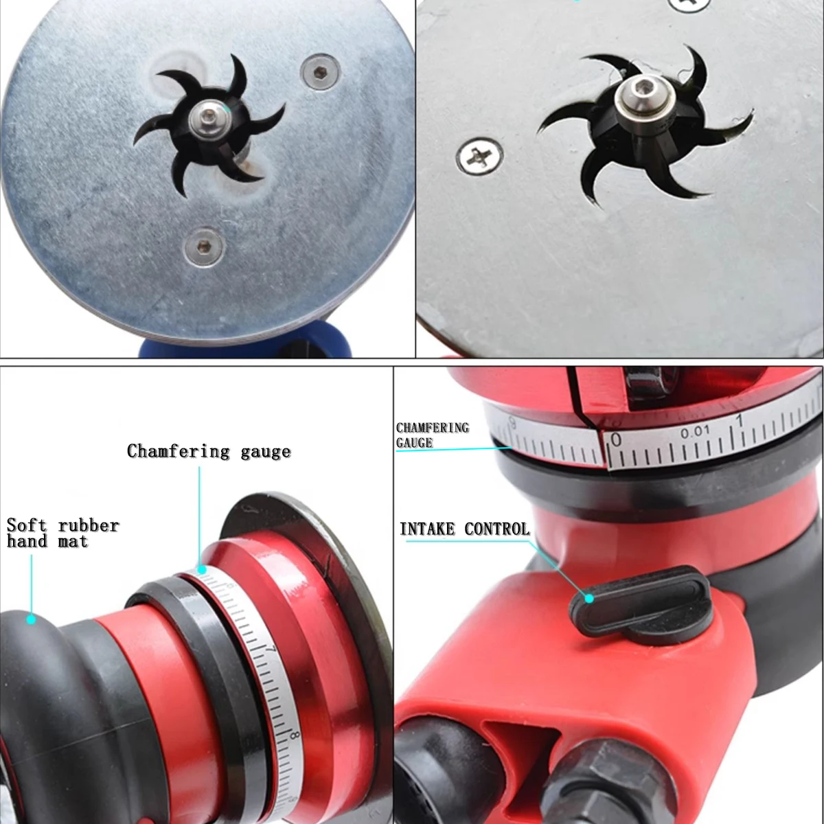 SN-7053 3-Flute Pneumatic Chamfering Tool 0-3mm Adjustable Beveling Steel/Alloy/Mold | Industrial Edge Deburring